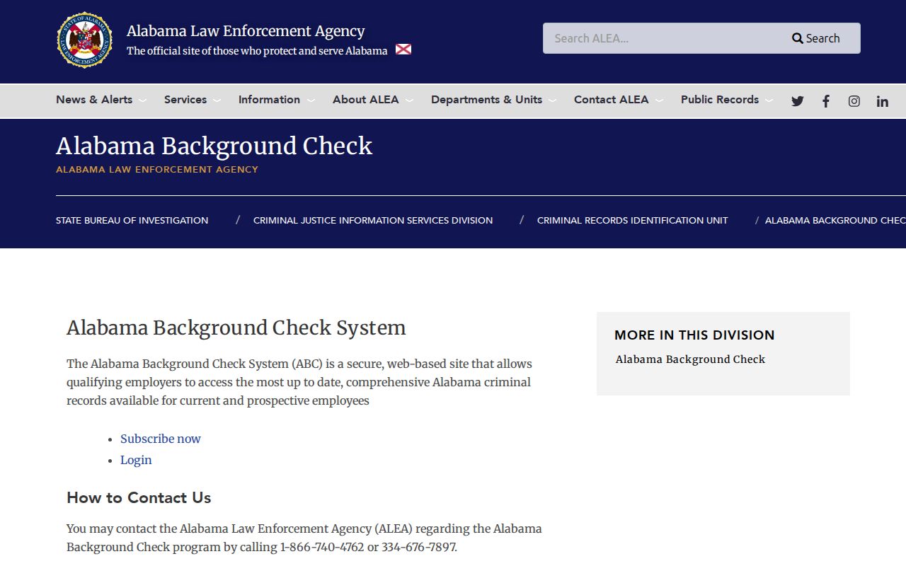 Barbour County criminal history self-review through ALEA