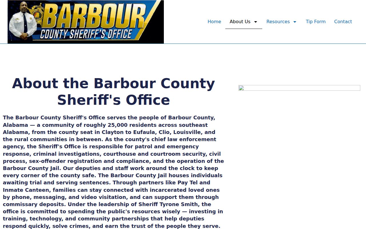 Barbour County criminal records at the Sheriff's Office