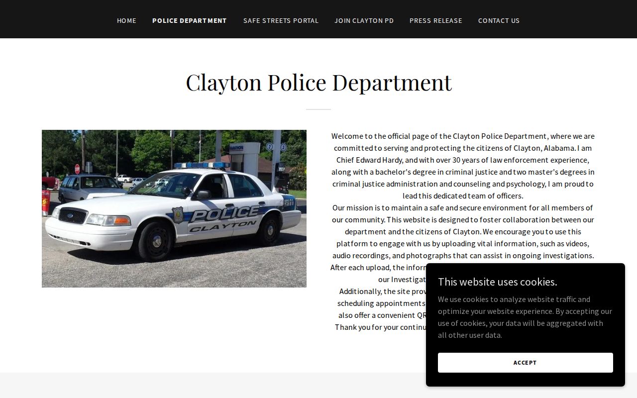 Clayton criminal records and Clayton Police Department services